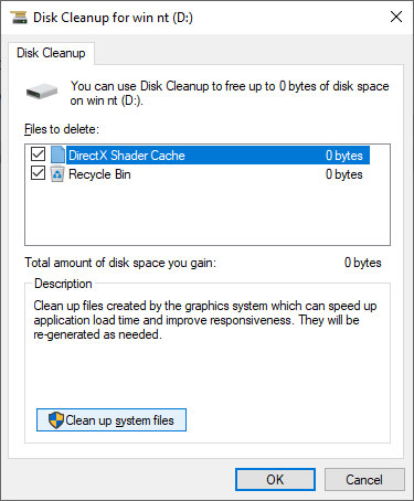 دستور disk cleanup