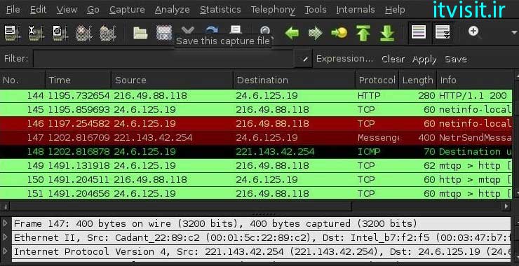 نرم افزار عیب یابی شبکه Wireshark